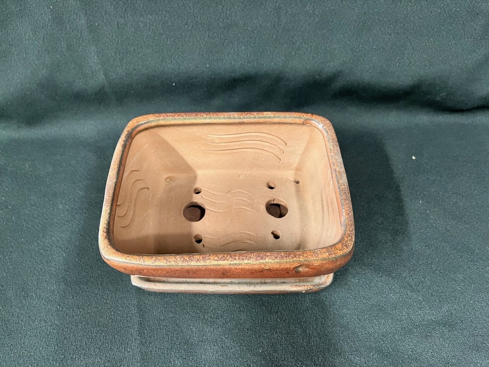 6" Ceramic Bonsai Succulent Planter Pot Copper Chestnut