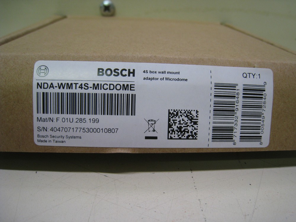 New Bosch NDA-WMT4S-MICDOME Microdome Security Camera 4S Box Wall Mount Adapter