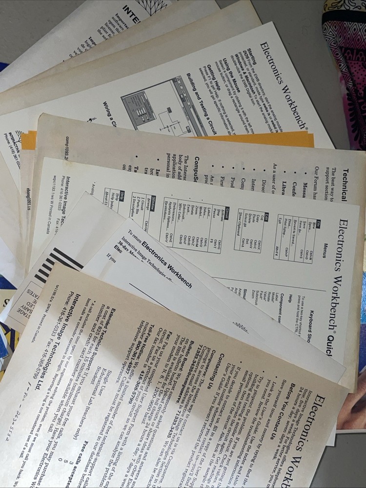 Electronics Workbench 3.0e 3.5" Disks Lab Computer Vintage PC Windows Software