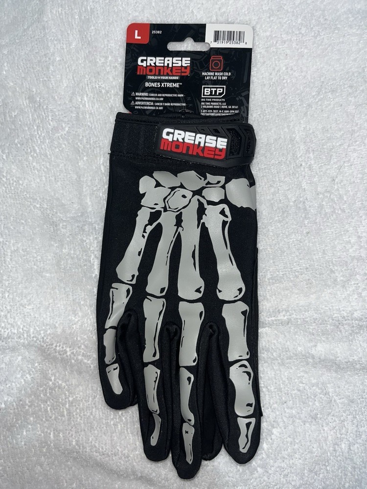 3 - Large Pairs! Grease Monkey Touch Screen Bones Extreme Mechanic Work Gloves