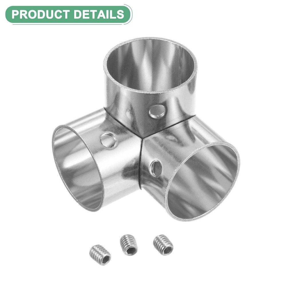 6-Pack Structural Pipe Connector, Right Angle Tee Pipe Fittings Silver