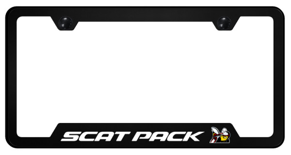 Dodge Scat Pack Black Polycarbonate Notch License Plate Frame Official Licensed