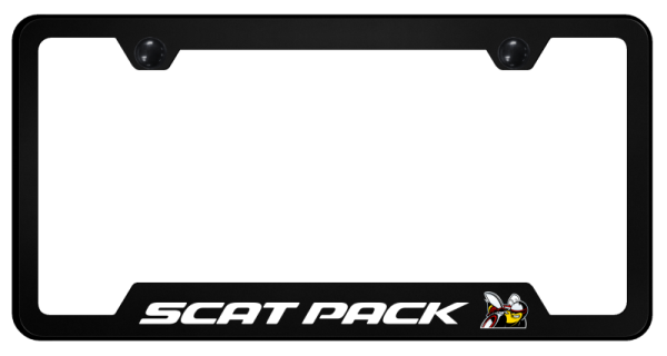 Dodge Scat Pack Black Polycarbonate Notch License Plate Frame Official Licensed