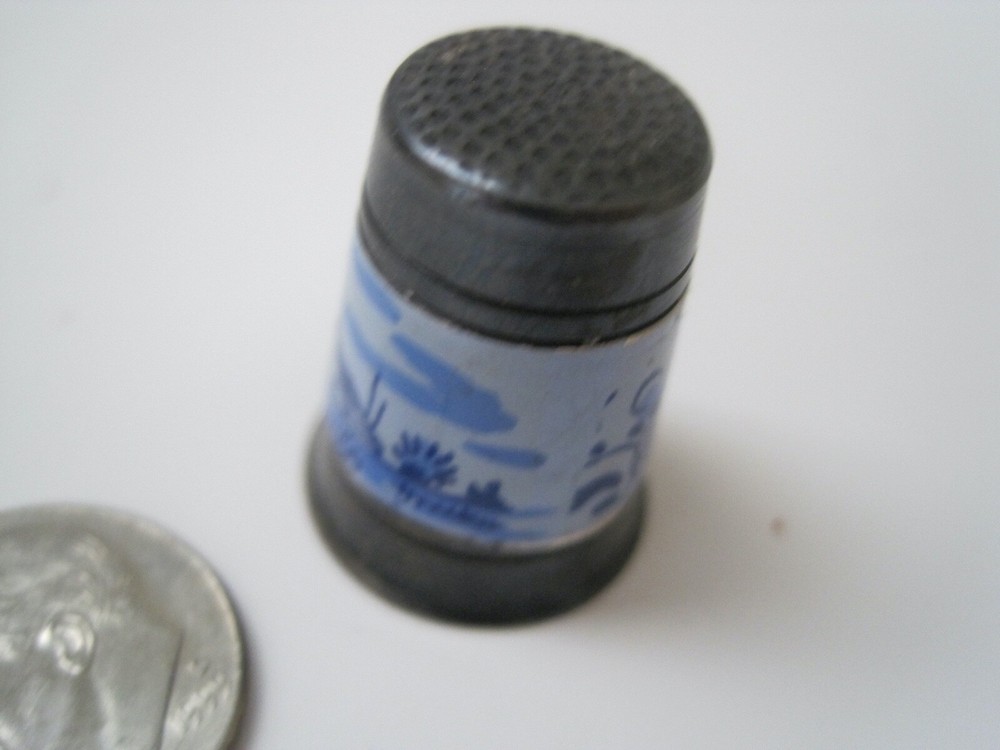 Delft Blue Sterling Thimble Windmills