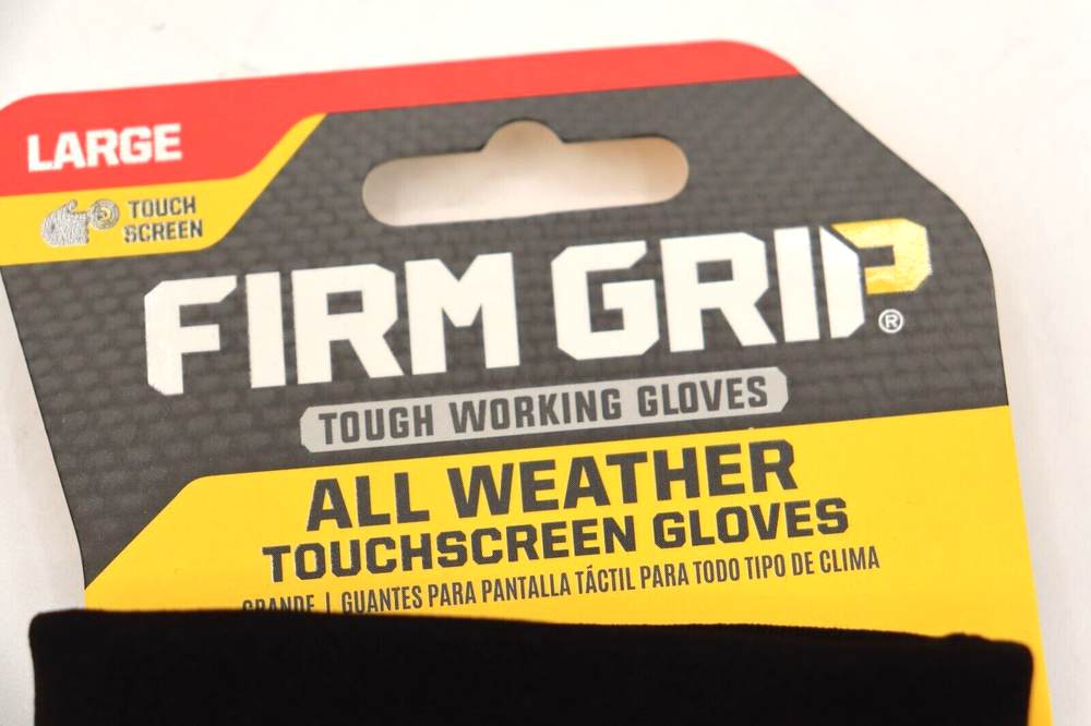 Firm Grip All-Weather Work Gloves,Touch-Screen, Black, New