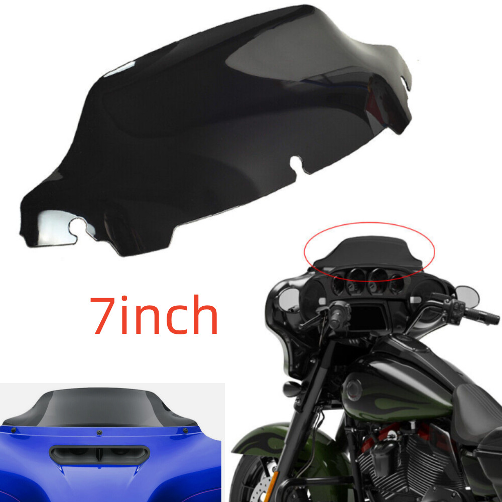 7'' Black Windshield Windscreen For Harley Touring Electra Glide FLHT 2014-2024