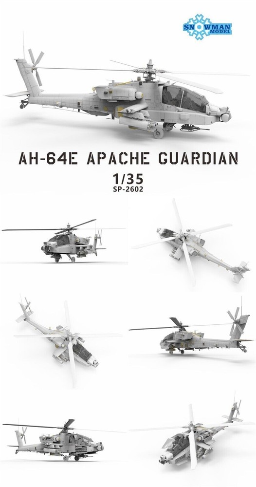 SNOWMAN MODEL SP-2602 1/35 scale AH-64E APACHE GUARDIAN MODEL KIT