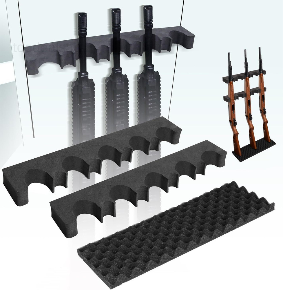 2 Pack Gun Rack for Storage, Safe Accessory Rifles and Black