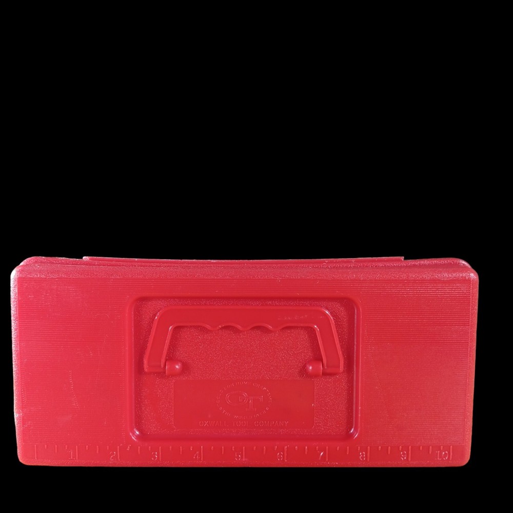 Vintage Oxwall Tool Company Red Tool Box W/ Ruler