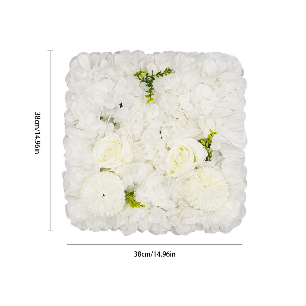 3D Flower Wall Panel-12pcs Artificial Flower Wall Background Silk Rose Wedding