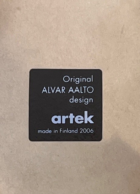 2 Artek Alvar Aalto Model E60 Black Birch Stools Original