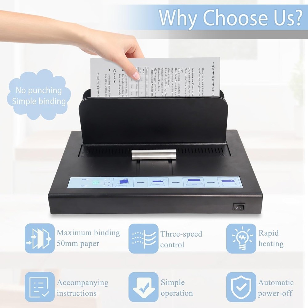 Professional Thermal Binding Machine 500 Sheets with Infrared Safety Features