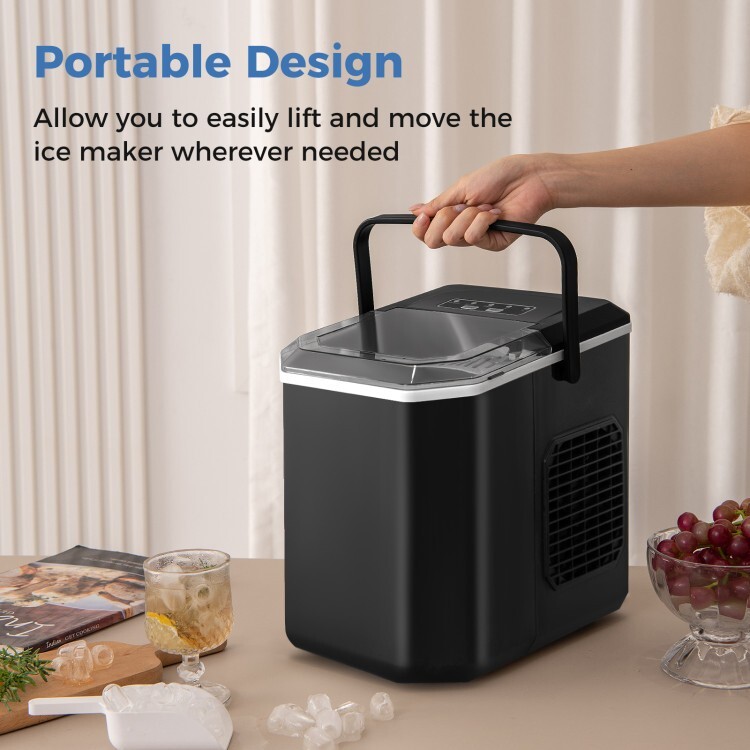 Portable Countertop Ice Machine Home Kitchen Ice Cube Maker With Self-Cleaning