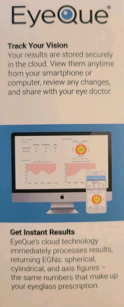 EyeQue Personal Vision Tracker Ophthalmic Refractometer Home Test Kit