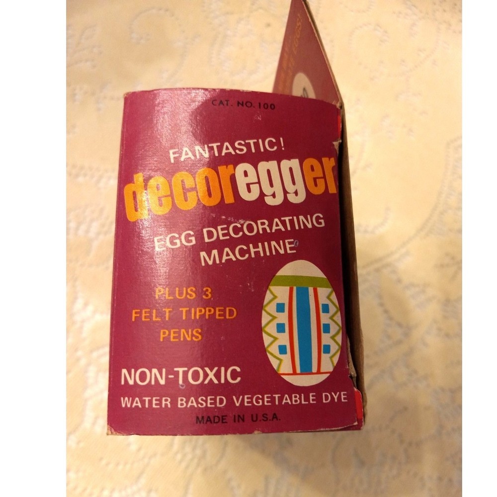 OPEN BOX USED 1970s Decoregger Easter Egg Decorating Machine WORKING CONDITION