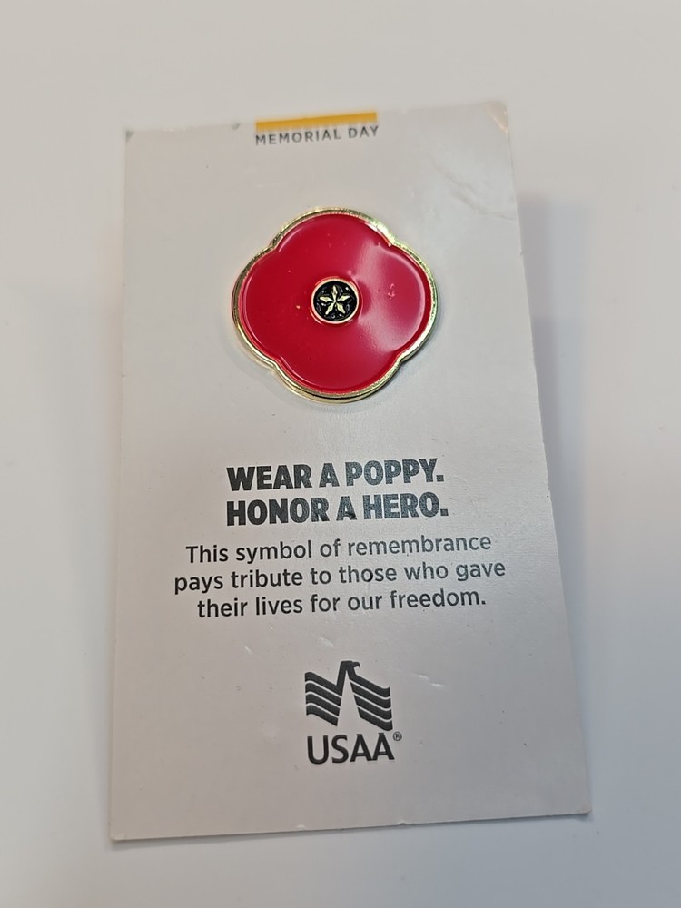 Poppy Flower Lapel Pin USAA
