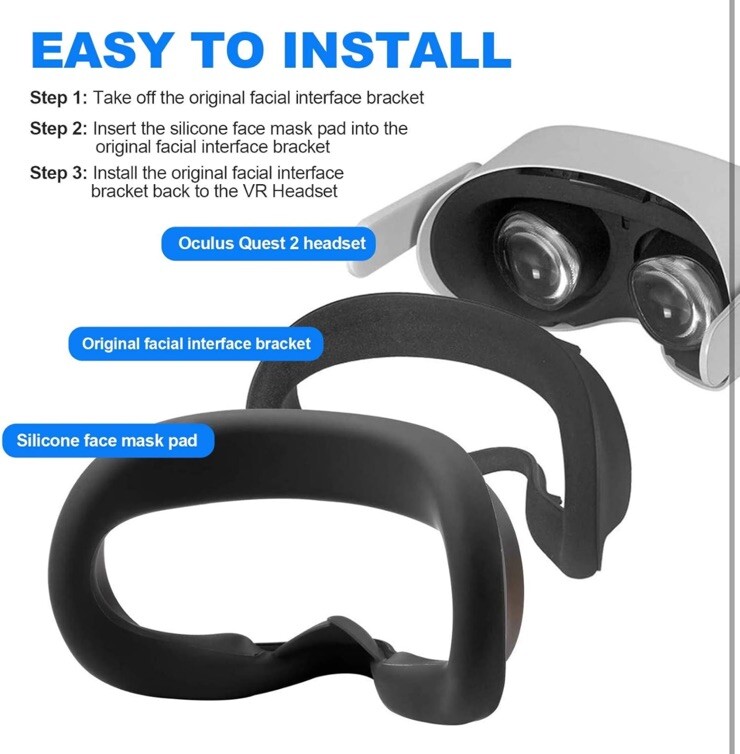 VR Headset Silicon Face Cover & Lens Protective Set only for Oculus Quest 2 USPS