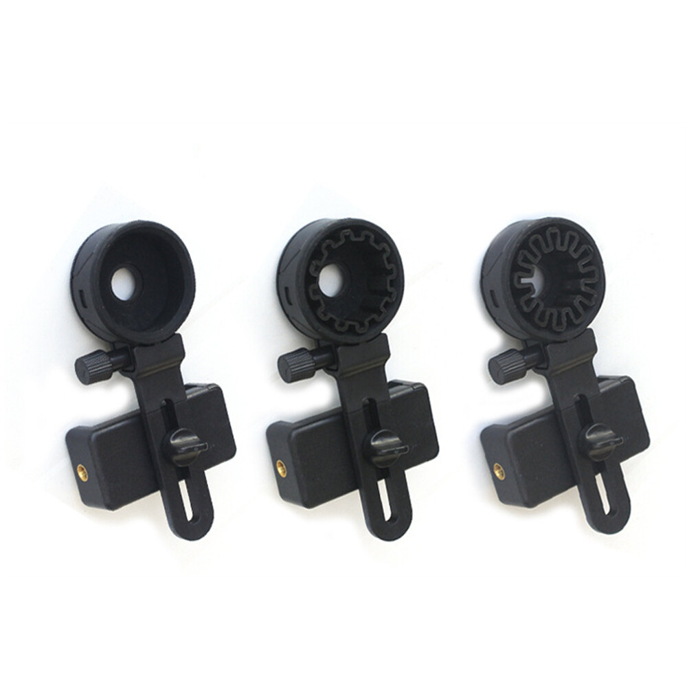 Black Cell Phone Adapter Holder Clip Bracket for Monocular Microscope Telescope
