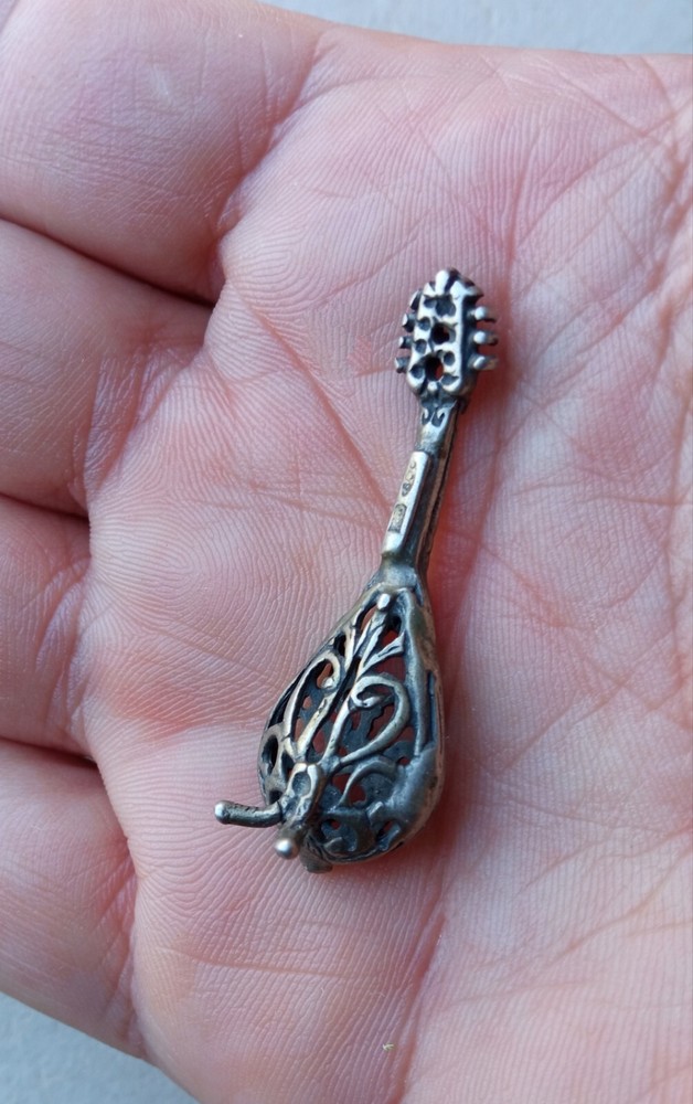 Vintage Solid Silver Mandolin Miniature Hallmarked - Made in Italy [1]