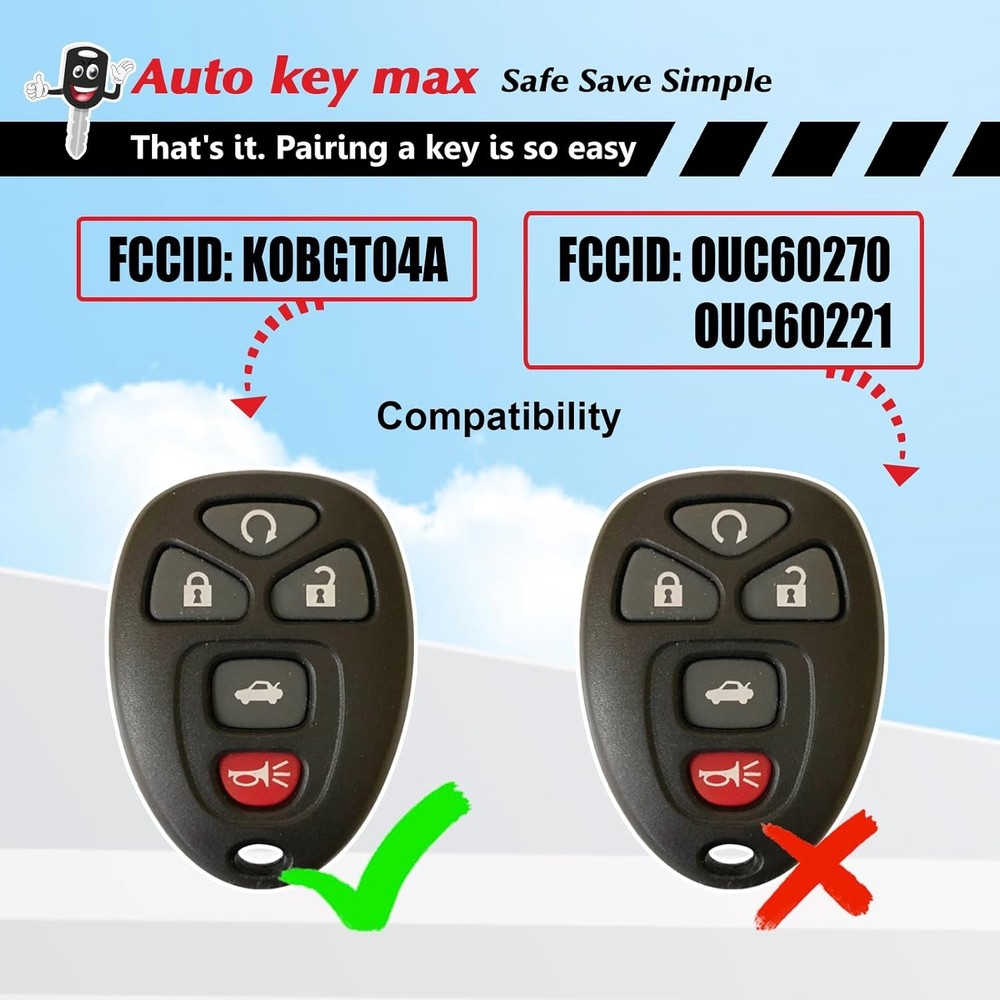 Simple Key Fob, Keyless Entry Remote Programmer Kit, Replacement for Chevy