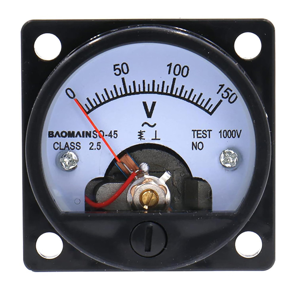 Analog Dial Panel Meter Voltmeter Gauge SO-45 AC 0-150V round Black