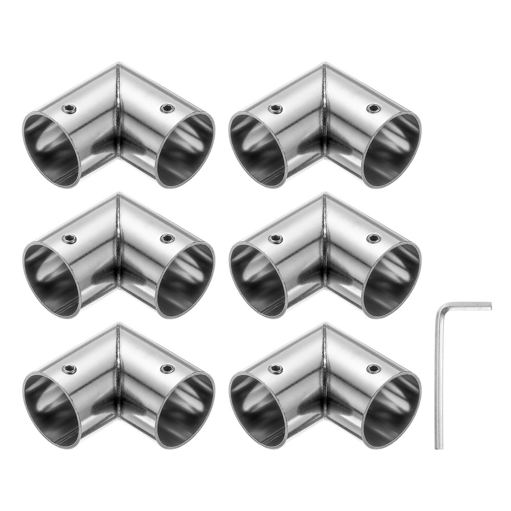 6Pcs 90 Degree Structural Pipe Connectors 1" Fit Pipe Dia  2 Way