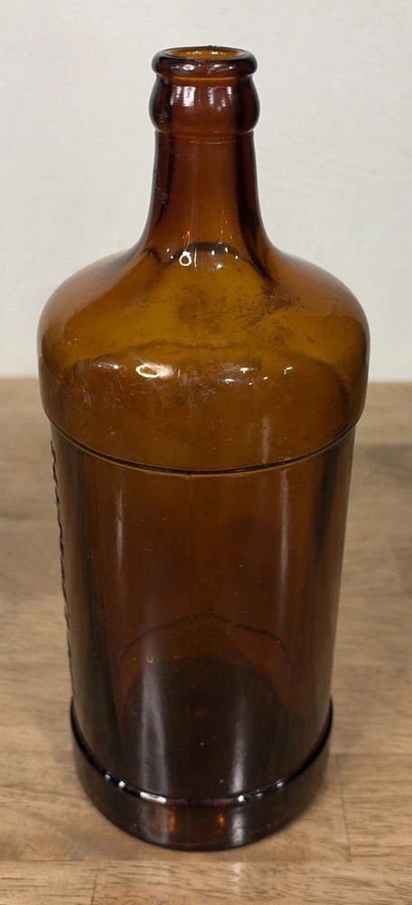 Antique Sanford’s Inks & Library Paste One Quart Bottle Embossed Amber 9.5”x3.5”