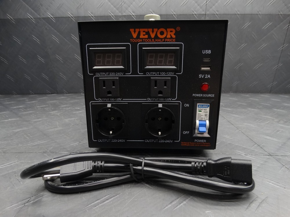 VEVOR Voltage Converter Transformer 2000 Watt Step Up/Down Convert 110-220 Volt