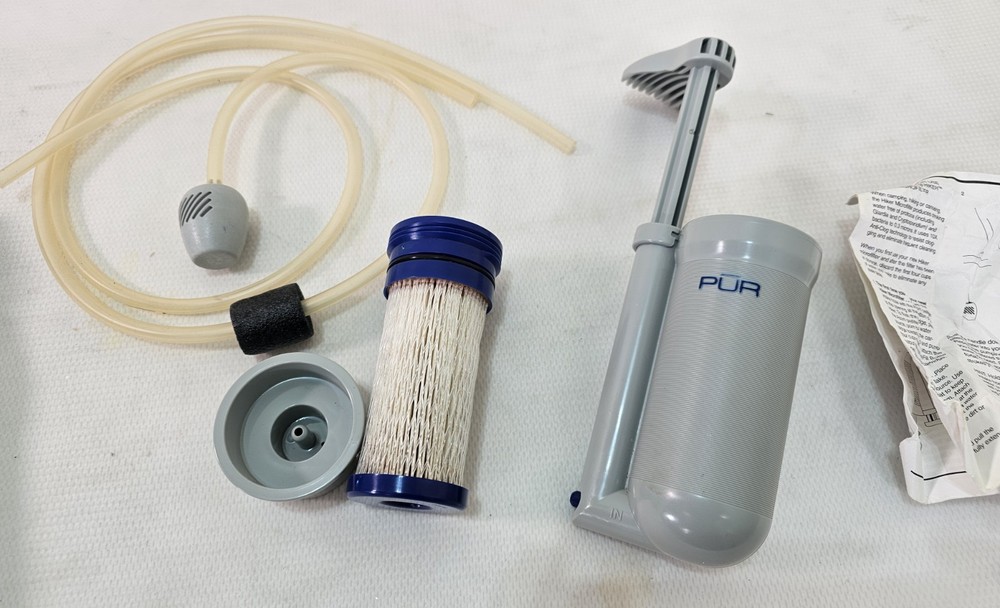 Pur Hiker Water Filter System Backpacking Water Microfilter Anti Clog Pump