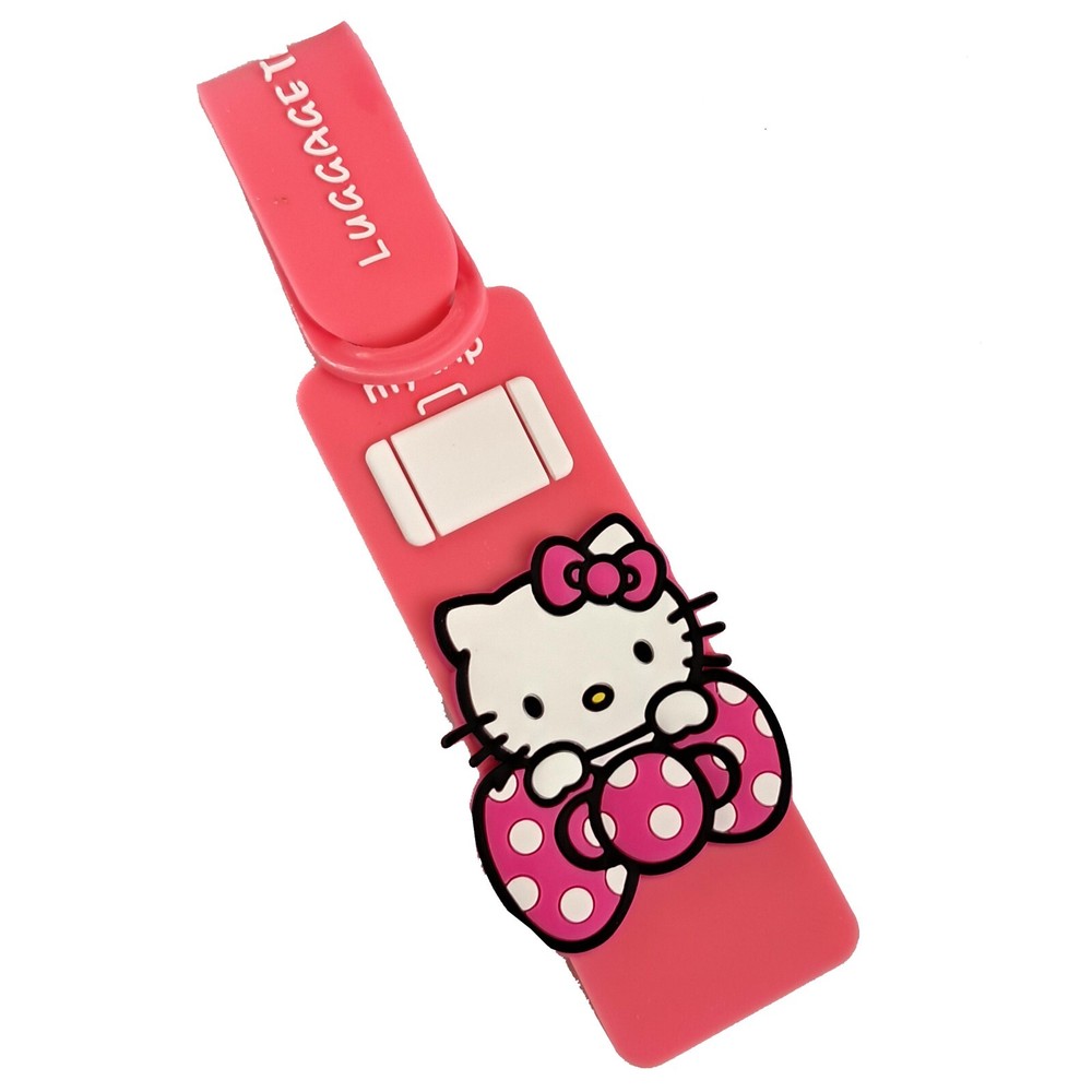 Cute Hello Kitty Rubberized Plastic Luggage Name Tag ID Holder