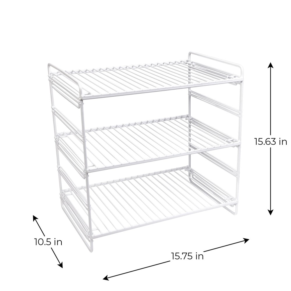 3-Tier Adjustable Storage Shelf, White