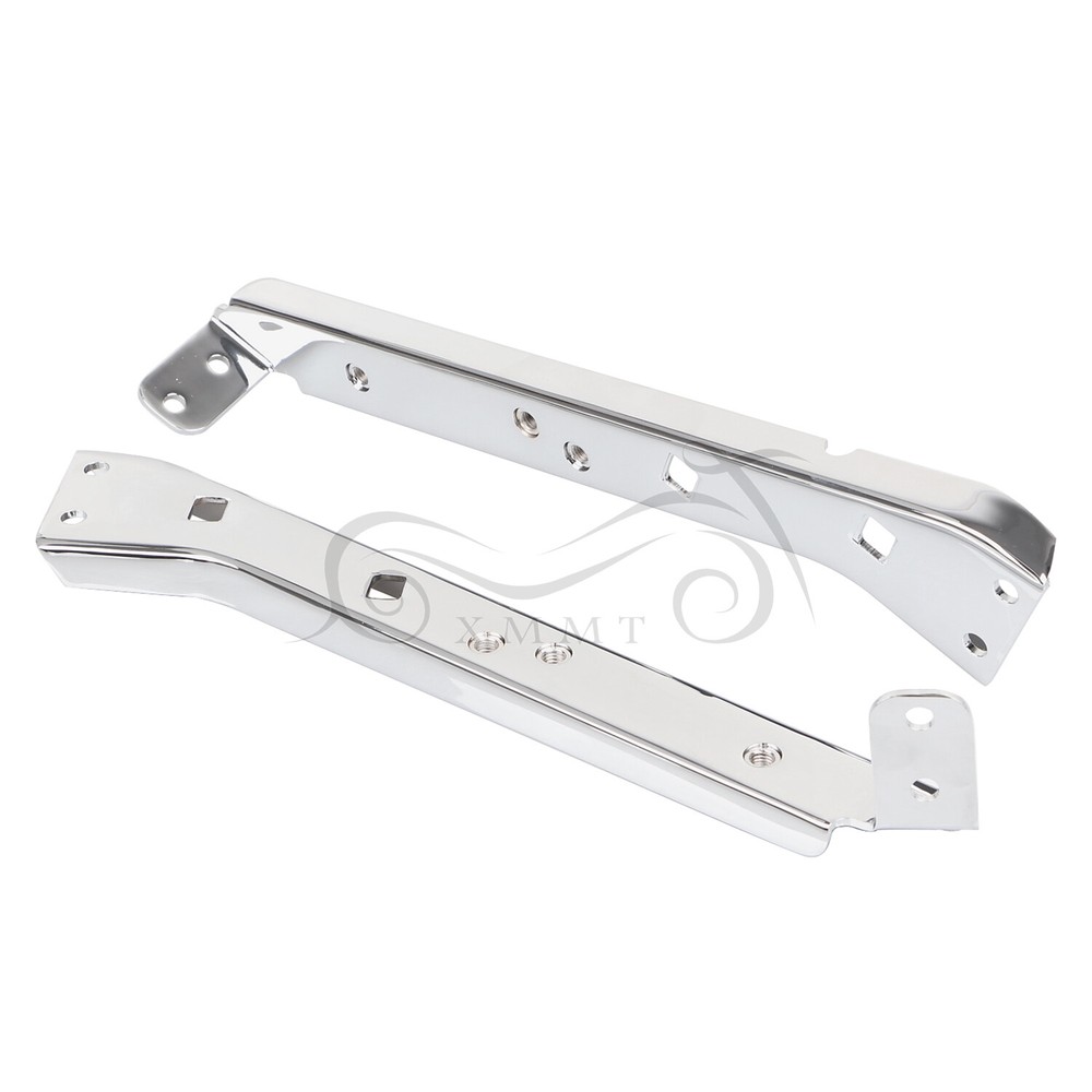 Chrome Left & Right Saddlebag Rail Support Brackets For Harley Touring 1985-2008
