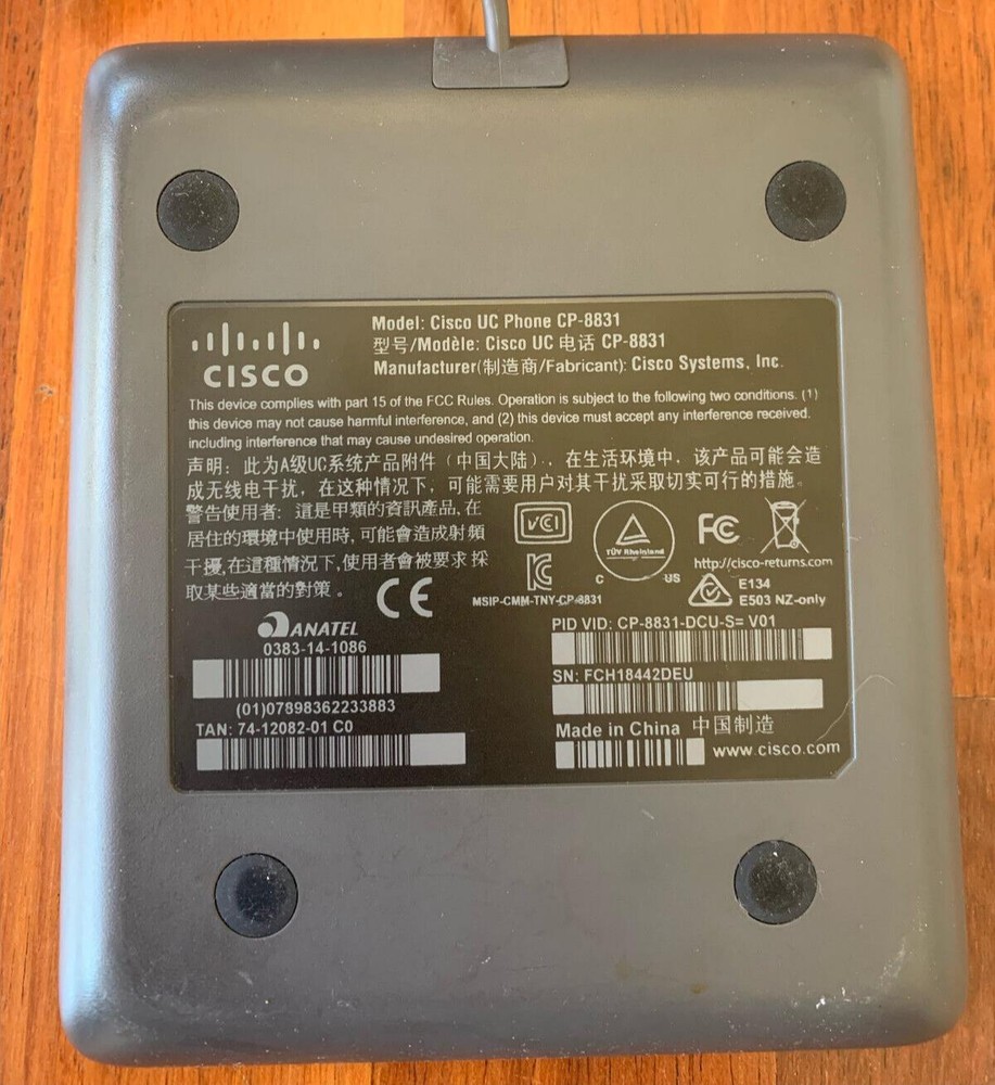 Cisco UC Phone CP-8831 No Speaker, Keypad ONLY