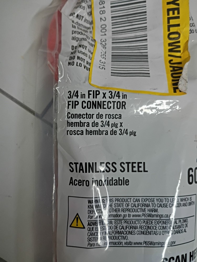 Everbilt Corrugated Stainless Steel Water Heater Connector 24" x 3/4" x 3/4"