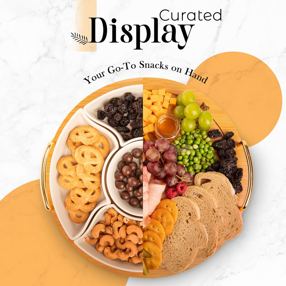 Chip and Dip Serving Set, 13.5" Serving Platters and Trays, Appetizer Serving Tr