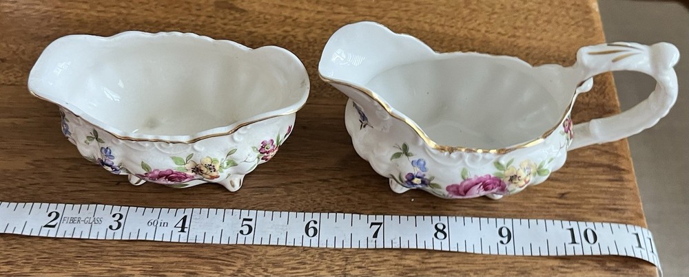 Occupied Japan SGK Floral Cream & Sugar Set