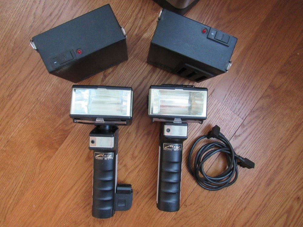 Vtg (Two) 2 Metz Mecablitz 60 CT-1 Complete Flash Kit System SCA 300