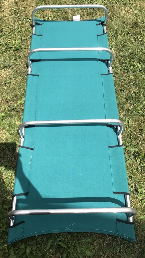 Vintage Telescope Aluminum Folding Camp Cot 75x27”