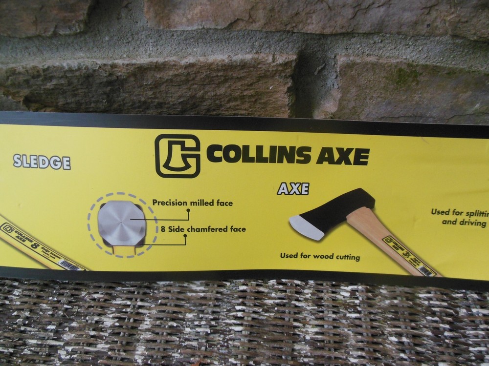 Collins Axe Store Display Rack Plastic Sign 39" x 5"