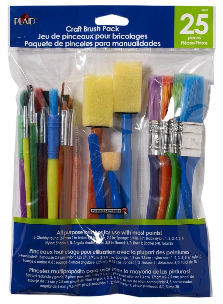 Plaid Craft Brush Pack 25/Pkg-