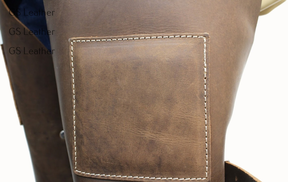 Leather Chaps for Construction Heavy Duty Work Leg Protection