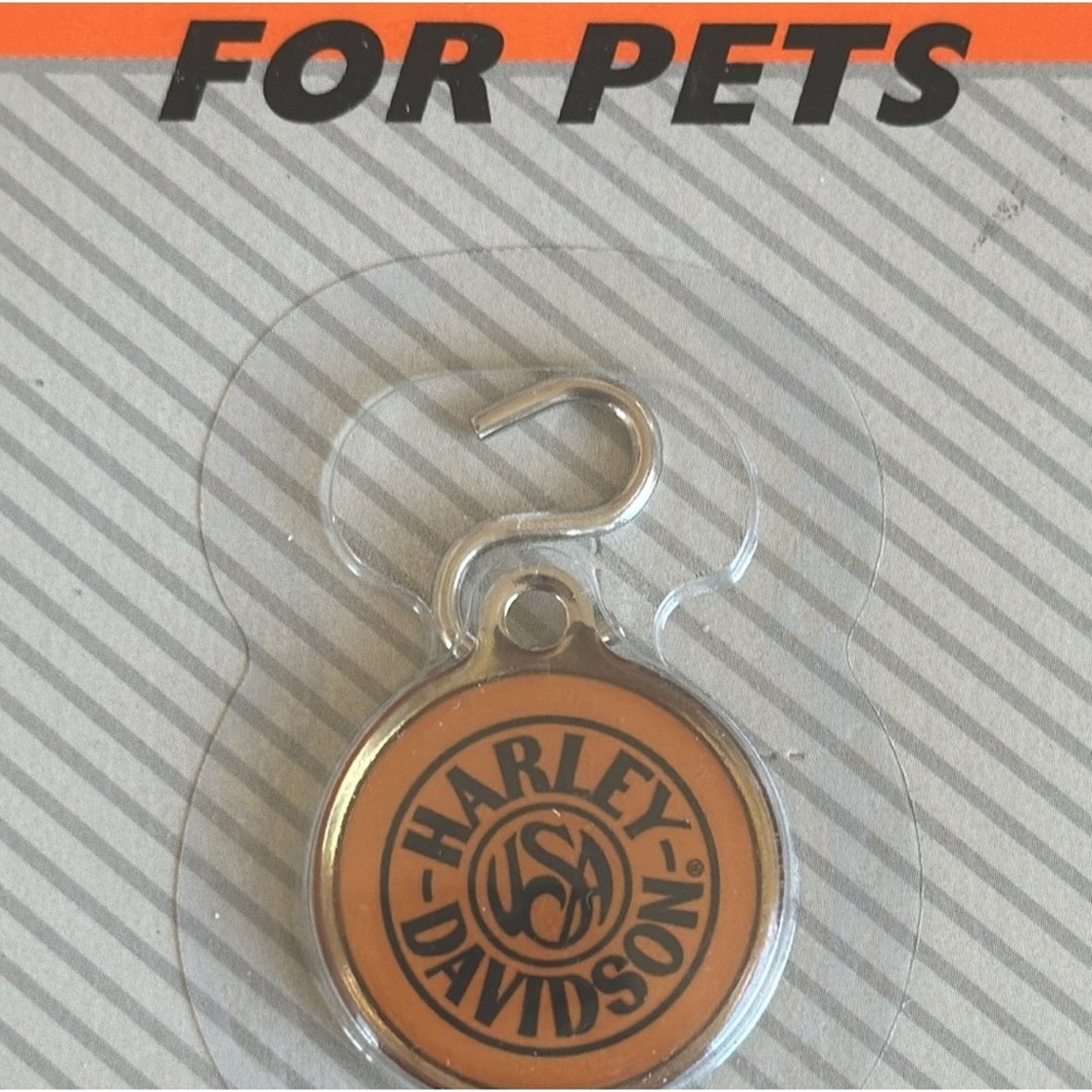 Harley Davidson Pet ID Tag Nickel Plated Solid Brass Waterproof Easy Apply