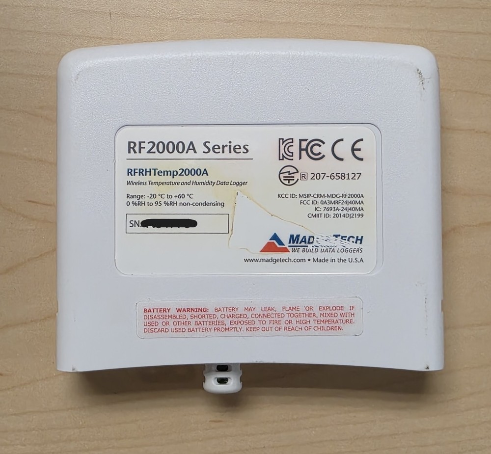 RFRHTemp2000A Temperature Device - MadgeTech