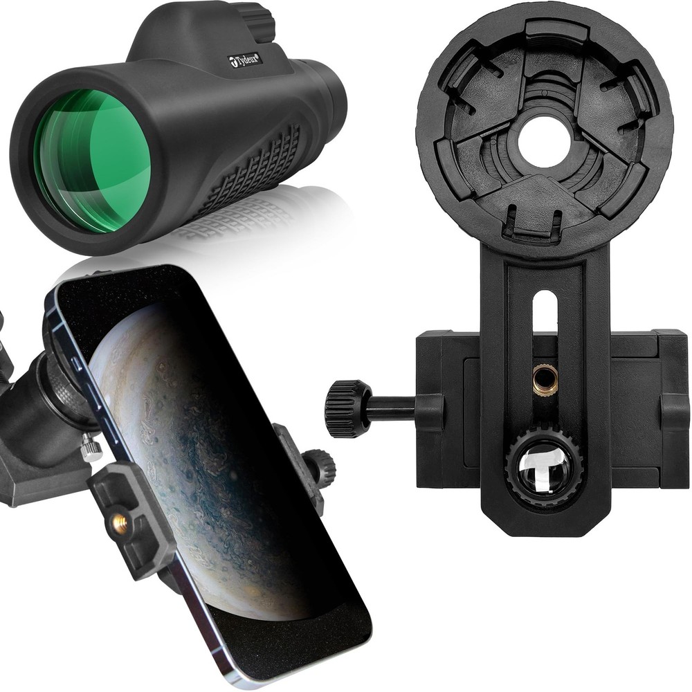 12x50 Waterproof Monocular Telescope K9 Prism - Bundle with - Adjustable Tele...