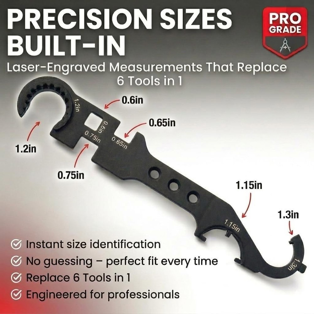 Multi-tool Combo Wrench 6 in 1 for Smithing, Spanner Removal & Installation