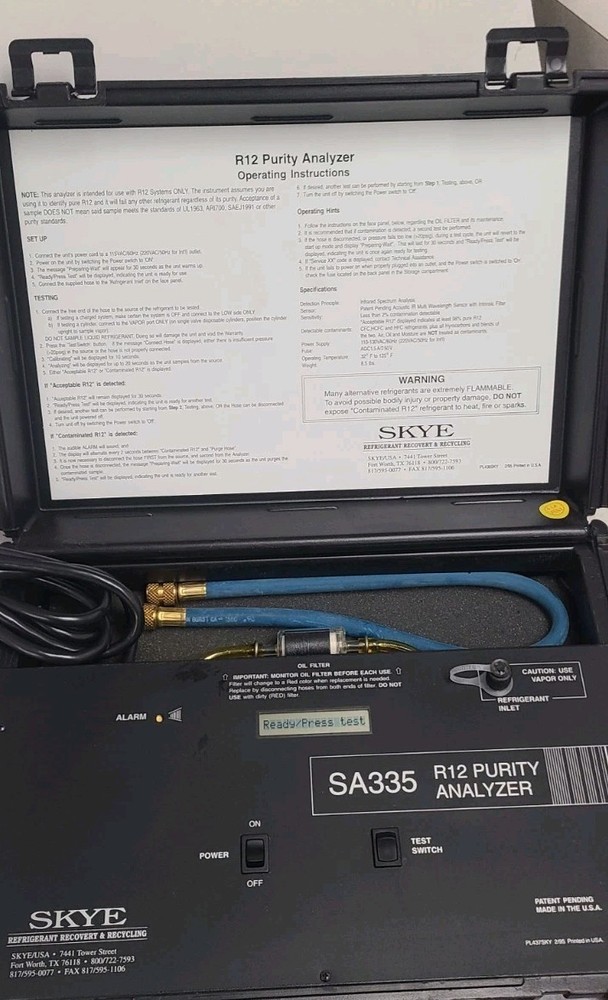 R12 Purity Analyzer Vintage Untested