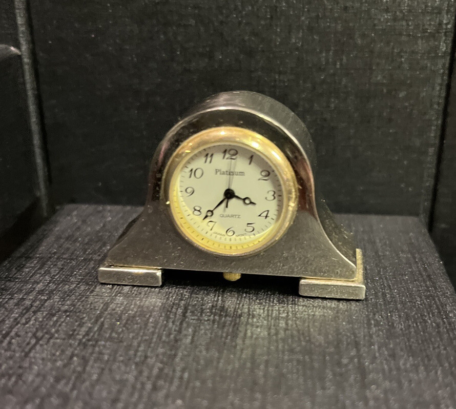 Platinum Miniatures Collection Clock Gold Tone