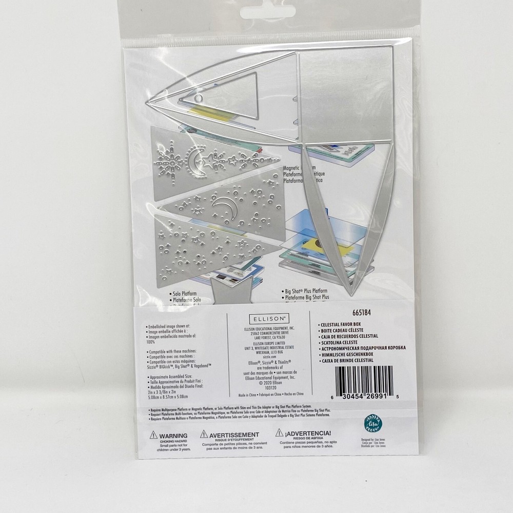 Sizzix Thinlits Celestial Favor Box by Lisa Jones Cutting Dies 665184 NEW