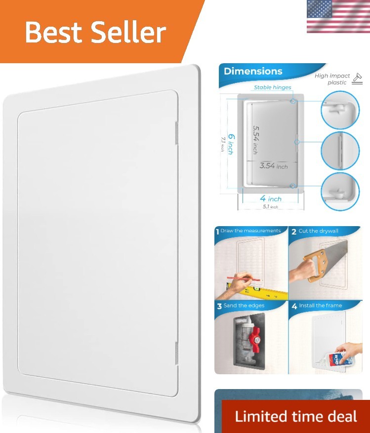 Easy-Install 4x6 Inch Wall Access Panel - Lightweight UV-Stabilized Plastic