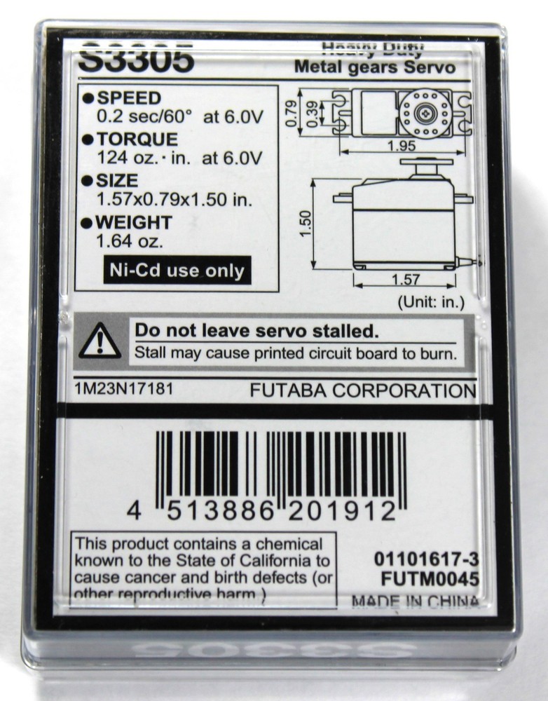 Futaba 3305 Heavy Duty Servo - NIB